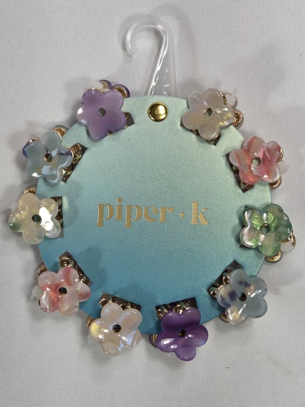 Piper K Pastel Floral Pearl Iridescent Mini Hair Claw Clips Set of 10 NWT